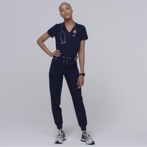 Figs Navy Blue Scrub Set